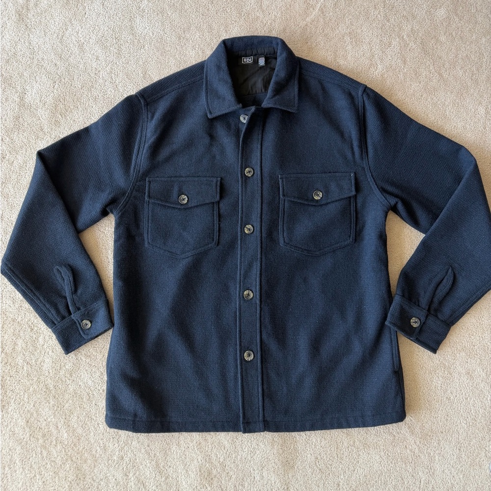 RDI Navy Button-Front Shirt Jacket